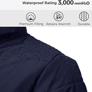 Wantdo Men's Heavy Winter Coat Windbreaker Quilted Jackets Outerwear Navy Medium