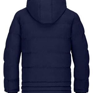 Wantdo Men's Heavy Winter Coat Windbreaker Quilted Jackets Outerwear Navy Medium