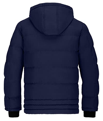 Wantdo Men's Heavy Winter Coat Windbreaker Quilted Jackets Outerwear Navy Medium