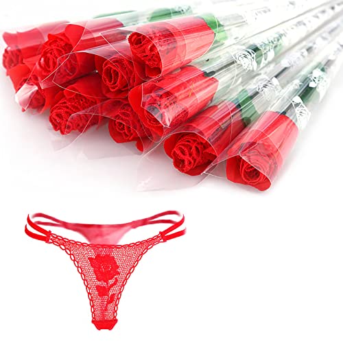 Gifts for Her 1Pc Women Sexy Rose Flower Lace G-string Briefs Thongs Romantic V-string Panties Free Size