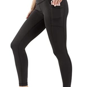 90 Degree By Reflex High Waist Tummy Control Interlink Squat Proof Ankle Length Leggings - Black - XL