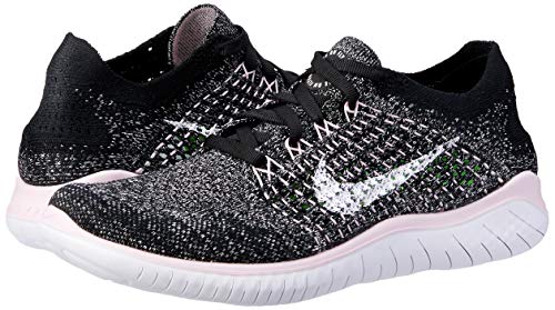 Nike Women's Free RN Flyknit 2018 Sneaker, Black/Pink Foam/White, 9.5