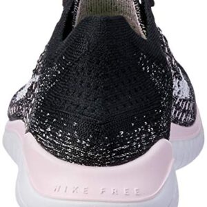 Nike Women's Free RN Flyknit 2018 Sneaker, Black/Pink Foam/White, 9.5