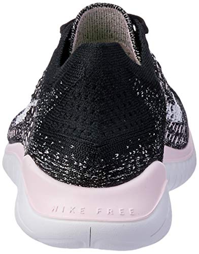 Nike Women's Free RN Flyknit 2018 Sneaker, Black/Pink Foam/White, 9.5