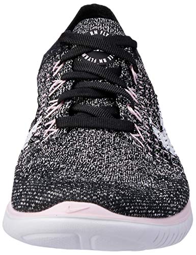 Nike Women's Free RN Flyknit 2018 Sneaker, Black/Pink Foam/White, 9.5