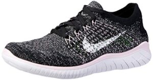 nike free rn flyknit 2018 women's running shoe black/white-pink foam 8.5