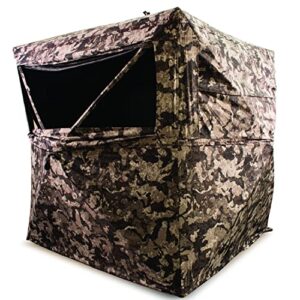 hme executioner 300d cervidae camo fabric water resistant standing height 67" three person pop-up ground blind