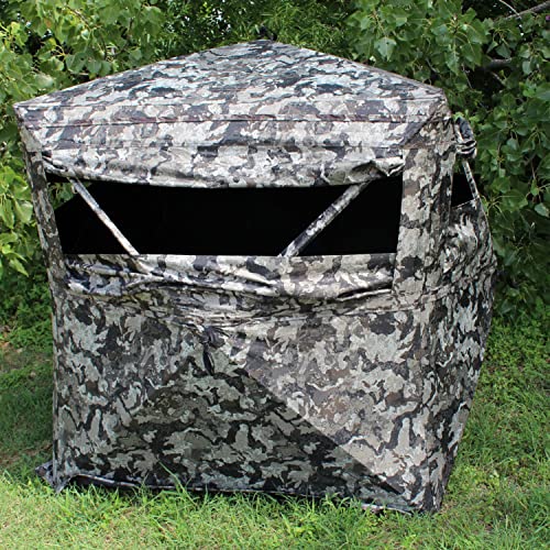 HME Executioner 300D Cervidae Camo Fabric Water Resistant Standing Height 67" Three Person Pop-Up Ground Blind