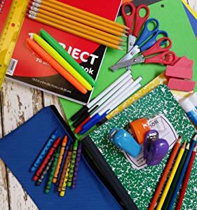 45 Piece School Supply Kit Grades K-12 - School Essentials Includes Folders Notebooks Pencils Pens and Much More!