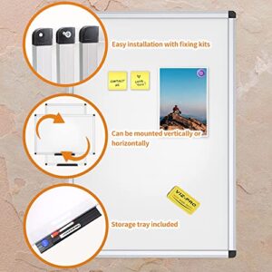 VIZ-PRO Magnetic Whiteboard/Dry Erase Board, 36 X 24 Inches, Includes 1 Eraser & 2 Markers & 4 Magnets