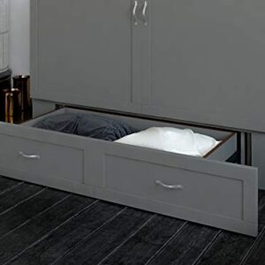 AFI Hamilton Murphy Bed Chest with Charging Station & Mattress Queen Grey