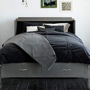 AFI Hamilton Murphy Bed Chest with Charging Station & Mattress Queen Grey