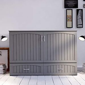 AFI Southampton Murphy Bed Chest with Charging Station, Queen, Grey