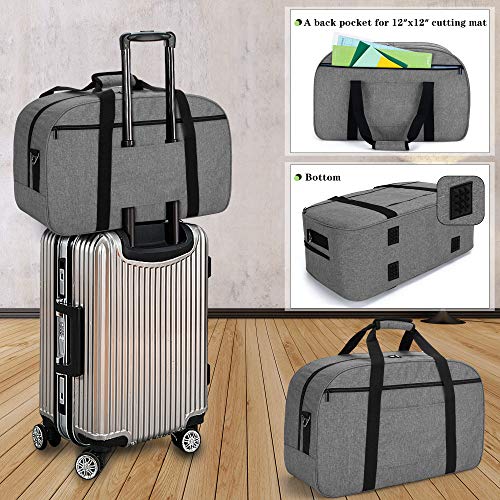 LUXJA Carrying Bag Compatible with Cricut Machine, Laptop, Bright Pad, Cutting Mat and Other Accessories, Storage Bag Compatible with Cricut Explore Air (Air2) and Maker (Bag Only), Gray