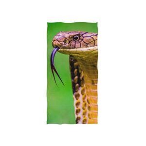 alaza microfiber gym towel king cobra snake, fast drying sports fitness sweat facial washcloth 15 x 30 inch
