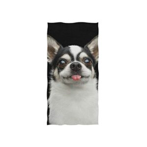 alaza microfiber gym towel funny chihuahua dog, fast drying sports fitness sweat facial washcloth 15 x 30 inch