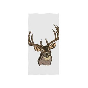 alaza microfiber gym towel reindeer watercolor, fast drying sports fitness sweat facial washcloth 15 x 30 inch
