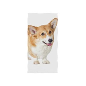 alaza microfiber gym towel welsh corgi dog, fast drying sports fitness sweat facial washcloth 15 x 30 inch