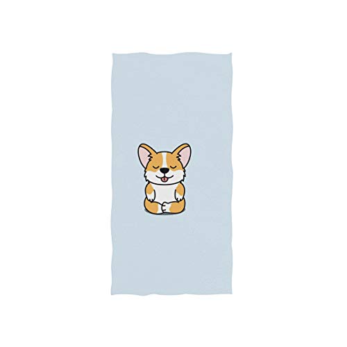 ALAZA Microfiber Gym Towel Corgi Dog Yoga, Fast Drying Sports Fitness Sweat Facial Washcloth 15 x 30 inch