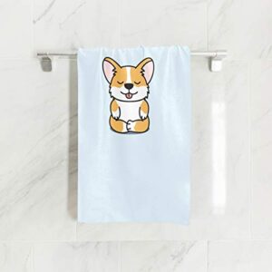 ALAZA Microfiber Gym Towel Corgi Dog Yoga, Fast Drying Sports Fitness Sweat Facial Washcloth 15 x 30 inch