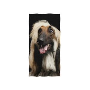 alaza microfiber gym towel afghan hound dog, fast drying sports fitness sweat facial washcloth 15 x 30 inch