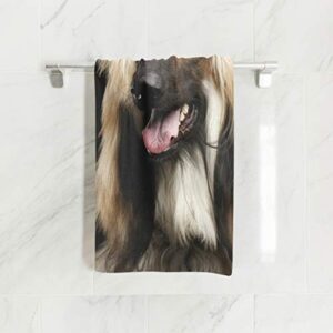 ALAZA Microfiber Gym Towel Afghan Hound Dog, Fast Drying Sports Fitness Sweat Facial Washcloth 15 x 30 inch