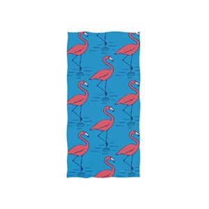 alaza microfiber gym towel tropical flamingo, fast drying sports fitness sweat facial washcloth 15 x 30 inch