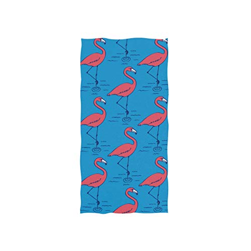 ALAZA Microfiber Gym Towel Tropical Flamingo, Fast Drying Sports Fitness Sweat Facial Washcloth 15 x 30 inch