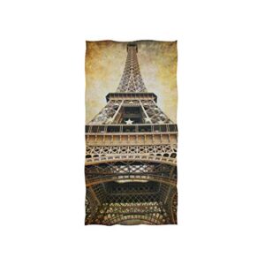 ALAZA Microfiber Gym Towel Vintage Eiffel Tower, Fast Drying Sports Fitness Sweat Facial Washcloth 15 x 30 inch