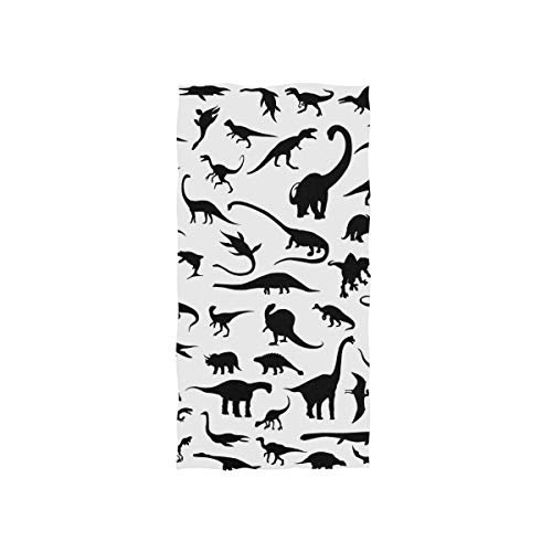 ALAZA Microfiber Gym Towel Dinosaurs Silhouette, Fast Drying Sports Fitness Sweat Facial Washcloth 15 x 30 inch