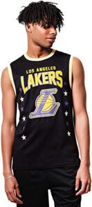 ultra game nba los angeles lakers mens jersey sleeveless muscle t-shirt, black, small