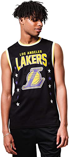 Ultra Game NBA Los Angeles Lakers Mens Jersey Sleeveless Muscle T-Shirt, Black, Small