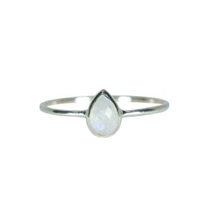 pura vida silver teardrop moonstone ring size 5 - .925 sterling silver ring