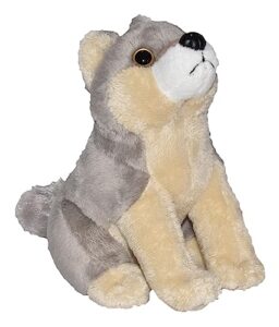 wild republic wild calls wolf, authentic animal sound, stuffed animal, eight inches, gift for kids, plush toy, fill is spun recycled water bottles