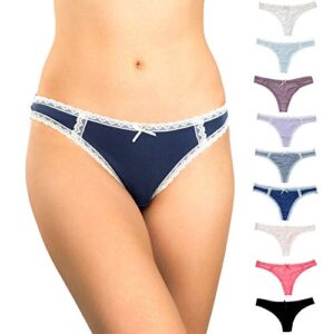 alyce intimates womens lace trim thong panty, pack of 10