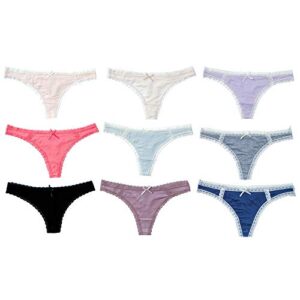 Alyce Intimates Womens Lace Trim Thong Panty, Pack of 10