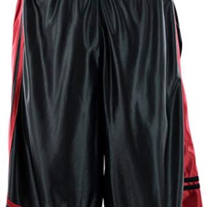 ChoiceApparel Mens Two Tone Training/Basketball Shorts with Pockets (S up to 4XL) (4XL, Zipper-Black/Red)