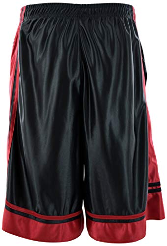 ChoiceApparel Mens Two Tone Training/Basketball Shorts with Pockets (S up to 4XL) (4XL, Zipper-Black/Red)