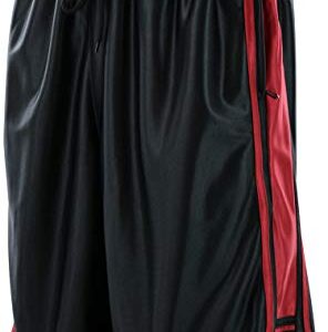 ChoiceApparel Mens Two Tone Training/Basketball Shorts with Pockets (S up to 4XL) (4XL, Zipper-Black/Red)