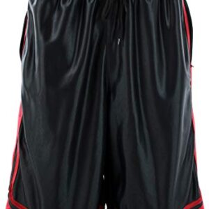 ChoiceApparel Mens Two Tone Training/Basketball Shorts with Pockets (S up to 4XL) (4XL, Zipper-Black/Red)