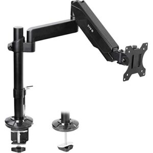 vivo heavy duty articulating single pneumatic spring arm desk mount stand, fits 17 to 32 inch standard screens or 43 inch ultrawides up to 26.4 lbs with maximum vesa 200x100mm, stand-v101h
