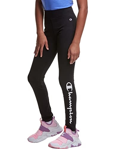 Champion Heritage Girls Performance Legging Stretch Pant | Active Athletic Pant  (Medium, Black)