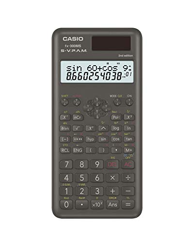 Casio FX300MSPLUS2 Scientific 2nd Edition Calculator, with New Sleek Design., Black, 0.4" x 3" x 6.4"