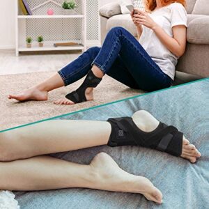 VINGVO Foot Heating Pad,Plantar Fasciitis Support Brace 1 Pair Compression Foot Sleeves Heated Therapy Night Splint Achilles Tendonitis for Arthritis Sprains Strains Heel Spur Torn Tendons