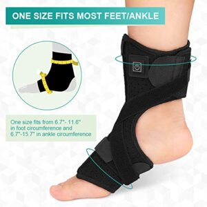 VINGVO Foot Heating Pad,Plantar Fasciitis Support Brace 1 Pair Compression Foot Sleeves Heated Therapy Night Splint Achilles Tendonitis for Arthritis Sprains Strains Heel Spur Torn Tendons