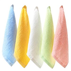tosnail 20 pack 10" x 10" ultra soft bamboo fiber baby bath washcloths and towels - assorted 5 colors