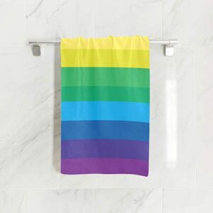 ALAZA Microfiber Gym Towel Rainbow Stripes, Fast Drying Sports Fitness Sweat Facial Washcloth 15 x 30 inch