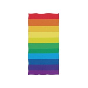 alaza microfiber gym towel rainbow stripes, fast drying sports fitness sweat facial washcloth 15 x 30 inch