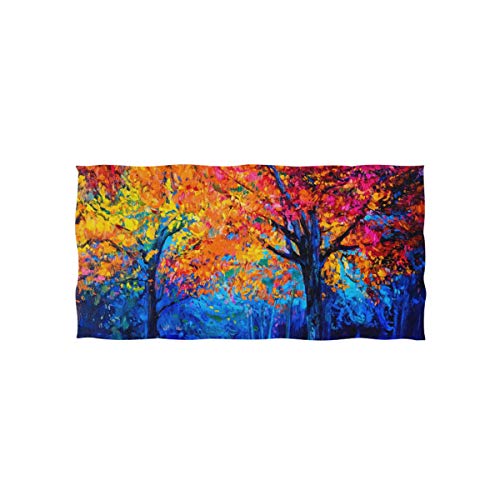 ALAZA Microfiber Gym Towel Colorful Fall Tree, Fast Drying Sports Fitness Sweat Facial Washcloth 15 x 30 inch