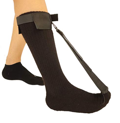 MARS WELLNESS Plantar Fasciitis Stretch Night Sock - For Pain Relief from Plantar Fasciitis and Achilles Tendonitis - Black - M